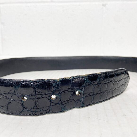 Alcott & Andrews Vintage Ladies Belt Black Alligator Leather Womens - Picture 8 of 11